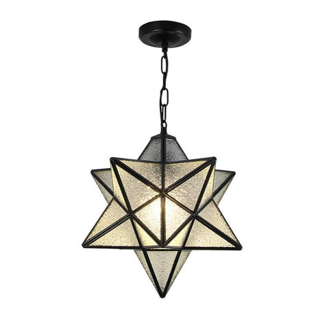 American country Moravian Star Textured Glass Pendant Lamp creative Pendant Light Nordic Bedroom bar corridor aisle Hanglamp