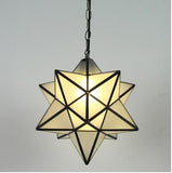 American country Moravian Star Textured Glass Pendant Lamp creative Pendant Light Nordic Bedroom bar corridor aisle Hanglamp