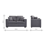 Panana Comfortable 2 Seater Fabric Sofa with 2 Pillows Couch Lounge Sofa Livingroom Furnitures