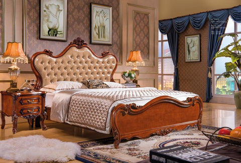 modern european solid wood bed Fashion Carved  1.8 m bed  french bedroom furniture DN207