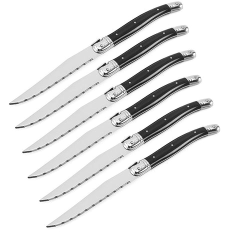 Laguiole Black Steak Knife Sets Stainless Steel Dinner Knives Cutlery Flatware Restaurant Western Kitchen Tableware 4pcs/6pcs