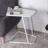 Modern C Shape Glass Steel Accent End Table Clever C-shape Constructed with Strong Carbon Steel Tempered Glass Desktop HW56084