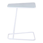 Modern C Shape Glass Steel Accent End Table Clever C-shape Constructed with Strong Carbon Steel Tempered Glass Desktop HW56084