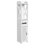 Bathroom Cabinet 80X15.5X15.5CM Bathroom Toilet Furniture Cabinet White Wood Cupboard Shelf Tissue Storage Rack Wooden