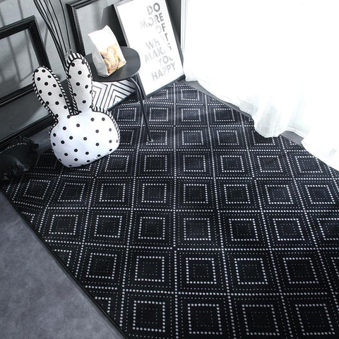 Geometric Plush Nordic Rug and Carpets for Living Room Bedroom Floor Climbing Child Kid Baby Play Mat Bathroom Door Mat alfombra