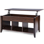 Modern Lift Top Coffee Table Desk with Hidden Compartment Storage Shelf Living Room Furniture HW56639