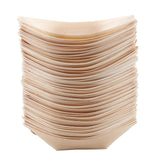 50x finger food - bowls, "boat" biodegradable wood party paper plates