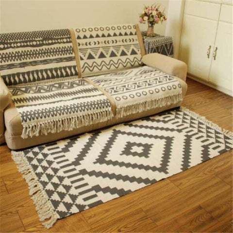 Cotton Soft Tassel Home Carpets For Living Room Bedroom Kid Room Decorate Home Carpet Floor Door Mat Simple Nordic Area Rug Mat