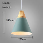 Nordic LED Pendant Lights Dining Room Pendant Lamp Modern Colorful Restaurant Kitchen Coffee Bedroom Loft Hanglamp Wood E27 220V