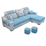 3 Seat Linen  Living Room Sofa Set Home Furniture Modern Design  Frame Soft Sponge L Shape Home Furniture