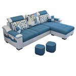 3 Seat Linen  Living Room Sofa Set Home Furniture Modern Design  Frame Soft Sponge L Shape Home Furniture