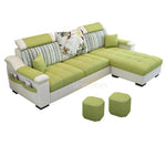 3 Seat Linen  Living Room Sofa Set Home Furniture Modern Design  Frame Soft Sponge L Shape Home Furniture