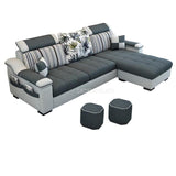 3 Seat Linen  Living Room Sofa Set Home Furniture Modern Design  Frame Soft Sponge L Shape Home Furniture