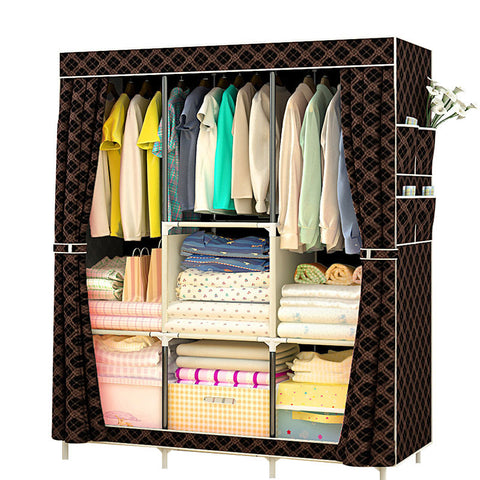 Multi-purpose Non-woven Cloth Wardrobe Fabric Closet Portable Folding Dustproof Waterproof Clothing Storage Cabinet Furniture