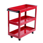 3-Tier Storage Shelves Tools Cart with 360 Degree Free Rotation Wheels for Workshop Garage Use