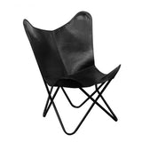 VidaXL Portable Folding Butterfly Chair Upholstery PU Leather Living Room Furniture Lightweight Foldable Leisure Accent Chair