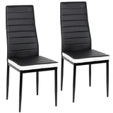 2PCS/SET Nordic Style Dining Chairs High Quality Modern Durable Half-PU-Leather Fabric Dining Room Chairs Simple Home Bar HWC