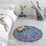 Morocco Round Carpet Bedroom Boho Style Tassel Cotton Rug Hand Woven National Classic Tapestry Sofa Cushion Tatami Floor Mats