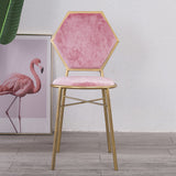 Nordic Pink Golden Chair Restaurant Lounge Dressing Chair for Nail Shop  Livingroom Chairs Salon Furniture