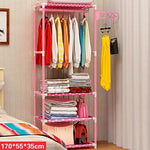 Simple Metal Iron Wardrobe Floor Standing Coat Rack Clothes Hanging Racks Storage Shelf Bedroom Furniture