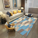 Carpet Rug For Living Room Printing 3D Geometric Wood Floor Rug Non-slip Antifouling Carpet For Bedroom Parlor Factory Supply