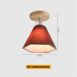 E27 Iron 5W Iron/Wood Ceiling Lamp Shade Pendant Light Covers and Shades Triangle Metal Ceiling Lampshades