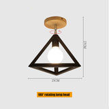 E27 Iron 5W Iron/Wood Ceiling Lamp Shade Pendant Light Covers and Shades Triangle Metal Ceiling Lampshades