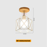 E27 Iron 5W Iron/Wood Ceiling Lamp Shade Pendant Light Covers and Shades Triangle Metal Ceiling Lampshades