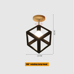 E27 Iron 5W Iron/Wood Ceiling Lamp Shade Pendant Light Covers and Shades Triangle Metal Ceiling Lampshades