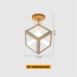 E27 Iron 5W Iron/Wood Ceiling Lamp Shade Pendant Light Covers and Shades Triangle Metal Ceiling Lampshades