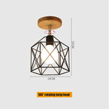 E27 Iron 5W Iron/Wood Ceiling Lamp Shade Pendant Light Covers and Shades Triangle Metal Ceiling Lampshades