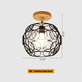 E27 Iron 5W Iron/Wood Ceiling Lamp Shade Pendant Light Covers and Shades Triangle Metal Ceiling Lampshades