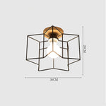 E27 Iron 5W Iron/Wood Ceiling Lamp Shade Pendant Light Covers and Shades Triangle Metal Ceiling Lampshades