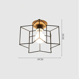 E27 Iron 5W Iron/Wood Ceiling Lamp Shade Pendant Light Covers and Shades Triangle Metal Ceiling Lampshades