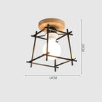 E27 Iron 5W Iron/Wood Ceiling Lamp Shade Pendant Light Covers and Shades Triangle Metal Ceiling Lampshades