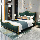 Leather Bed Post-modern Luxury Villa Princess Wedding Bed