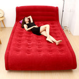 Sexy Inflatable Bed Sofa Bedroom Furniture With Electric Pump Soft Elastic Velvet Face Folding Beds Muebles For Two People