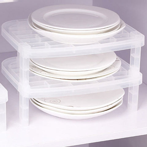 Dish Plate Storage Organizer Antibacterial Vertical Dish Rack Transparent Kitchen Dish Rack Space-Saving Convenient