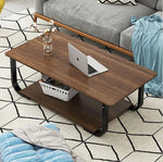 Modern Simple Coffee Tea Table with Storage Shelf for Inside Sofa Side Living Room Home Wooden Furniture Table