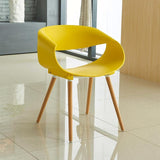 Nordic fashion modern plastic chair creative lounge chair solid wood coffee chair