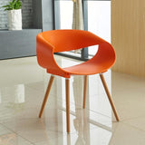 Nordic fashion modern plastic chair creative lounge chair solid wood coffee chair