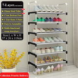 Storage Shoes Shelf Easy to Assemble Metal Shoe Rack Boots Sneakers Stand Portable Space-saving Shoe Organizer with Handrail