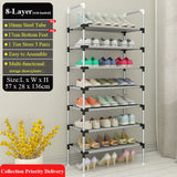 Storage Shoes Shelf Easy to Assemble Metal Shoe Rack Boots Sneakers Stand Portable Space-saving Shoe Organizer with Handrail