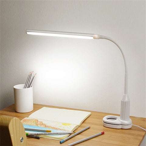 500LM Eye Protect LED Desk Lamp Switch Sensor Control Table Light USB Powered Stepless Dimmable Bendable Clip Study Lamps