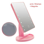 Mioor Adjustable 20/16 LEDs Lighted Makeup Mirror Touch Screen Portable Magnifying Vanity Tabletop Lamp Cosmetic Mirror Make Up