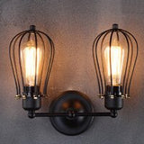 LumiParty Industrial Double Head Wall Sconce Lights American rustic wrought iron antique restaurant corridor Decor LED wall lamp