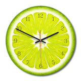 Creative Fruit Wall Clock Lime Modern Kitchen Lemon Clock Watch Home Decor Living Room Clock Tropical Fruit Wall Art Timepieces