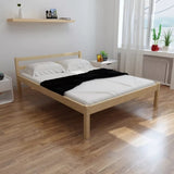 VidaXL Modern Simple Solid Pine Wood Bed With Mattress Comfortable Bedroom Bed 140 X 200cm Easy Assembly V3