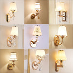 Apextech Wall Lamp European Classical Luxury Style E27 Socket Living Room Artistic Wall Lamp Hotel Bedroom Bedside Night Lights