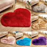 Shaggy Carpet Love Heart Rugs Artificial Wool Sheepskin Hairy Mat Faux Fluffy Mats NO Lint Carpet For Living Room Kid Room